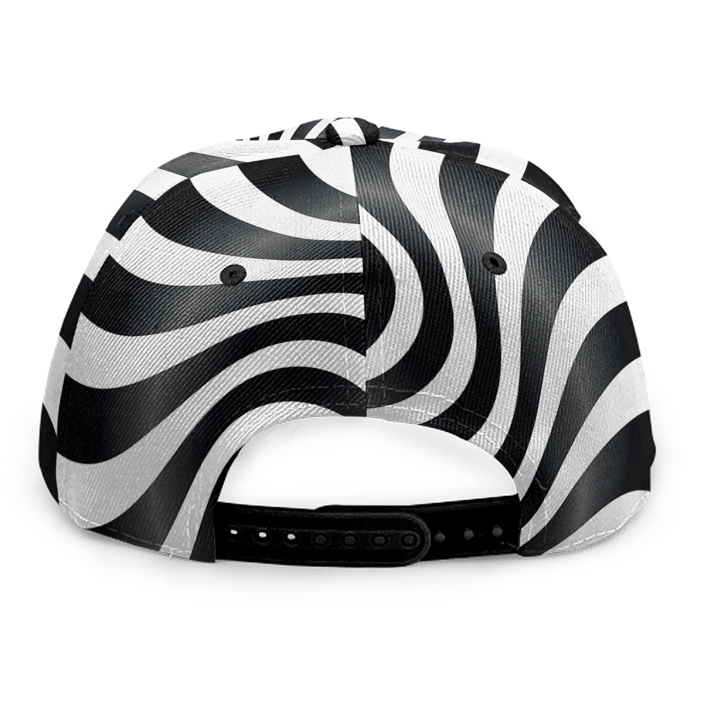 Black And White Illusory Motion Print Snapback Cap