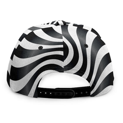 Black And White Illusory Motion Print Snapback Cap
