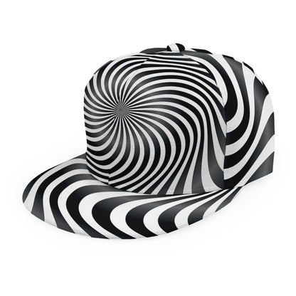 Black And White Illusory Motion Print Snapback Cap