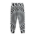 Black And White Illusory Motion Print Sweatpants