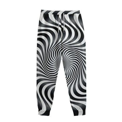 Black And White Illusory Motion Print Sweatpants