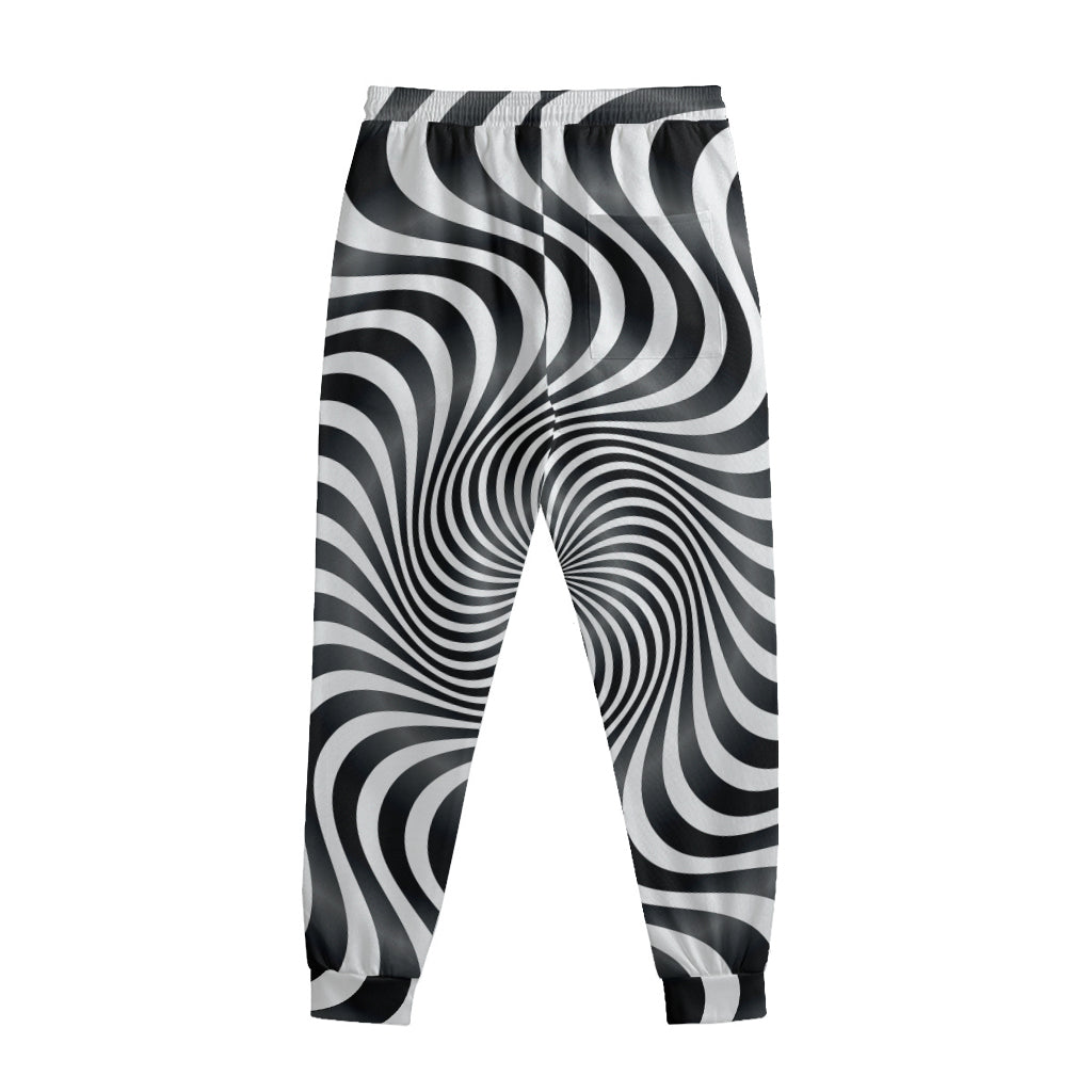 Black And White Illusory Motion Print Sweatpants