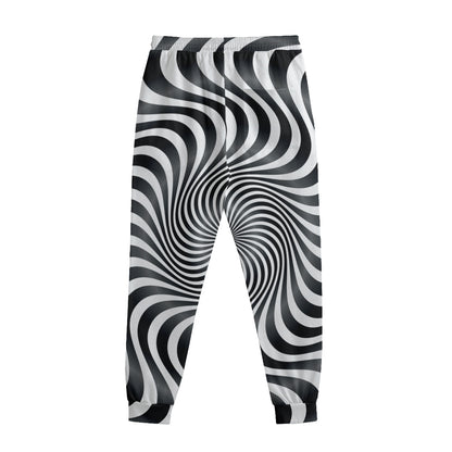 Black And White Illusory Motion Print Sweatpants