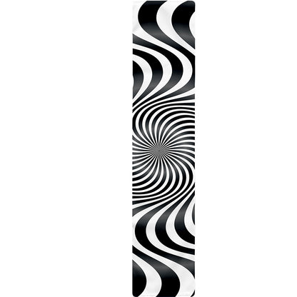Black And White Illusory Motion Print Table Runner