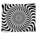 Black And White Illusory Motion Print Tapestry