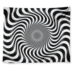 Black And White Illusory Motion Print Tapestry