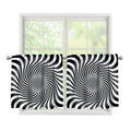 Black And White Illusory Motion Print Tier Curtains