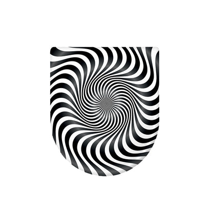 Black And White Illusory Motion Print Toilet Lid Cover