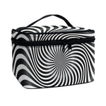 Black And White Illusory Motion Print Travel Makeup Bag
