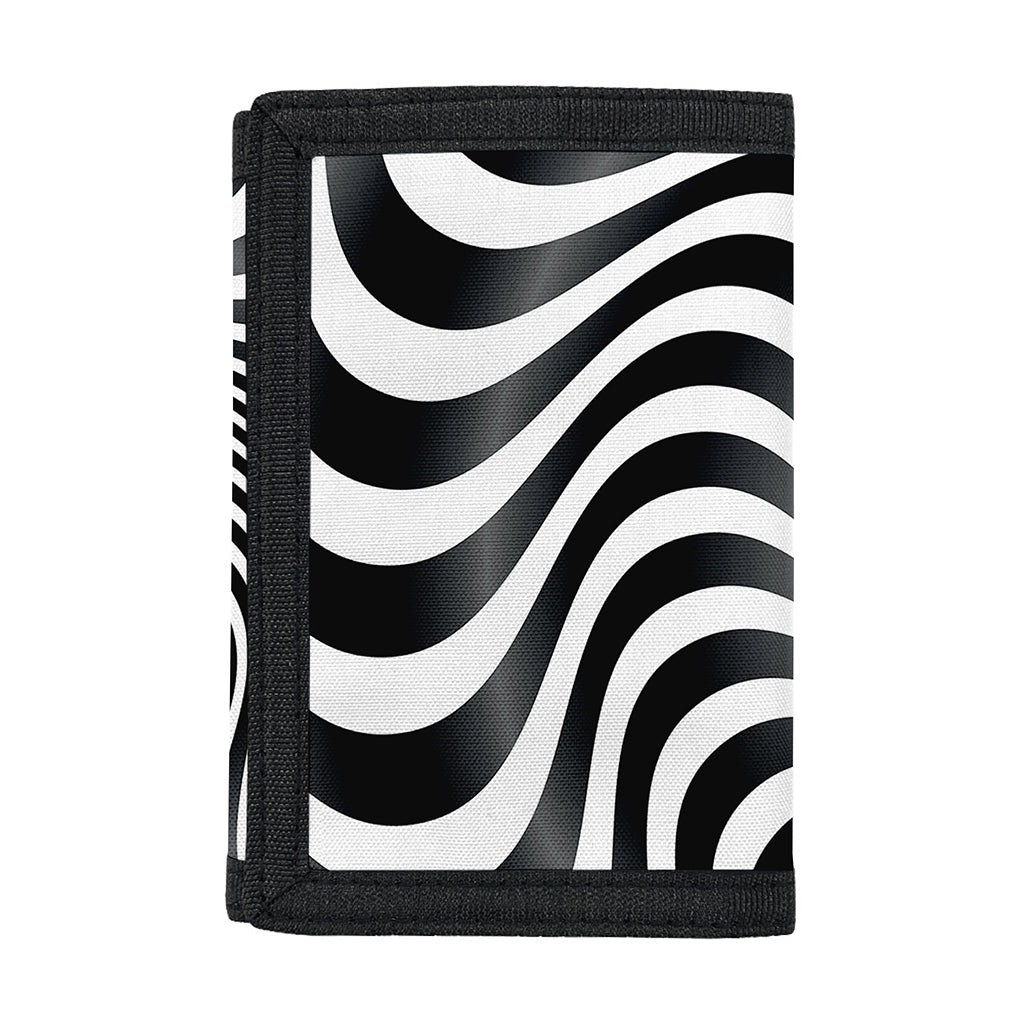Black And White Illusory Motion Print Trifold Wallet