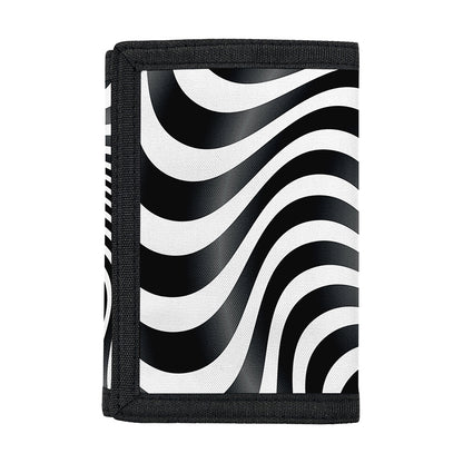 Black And White Illusory Motion Print Trifold Wallet