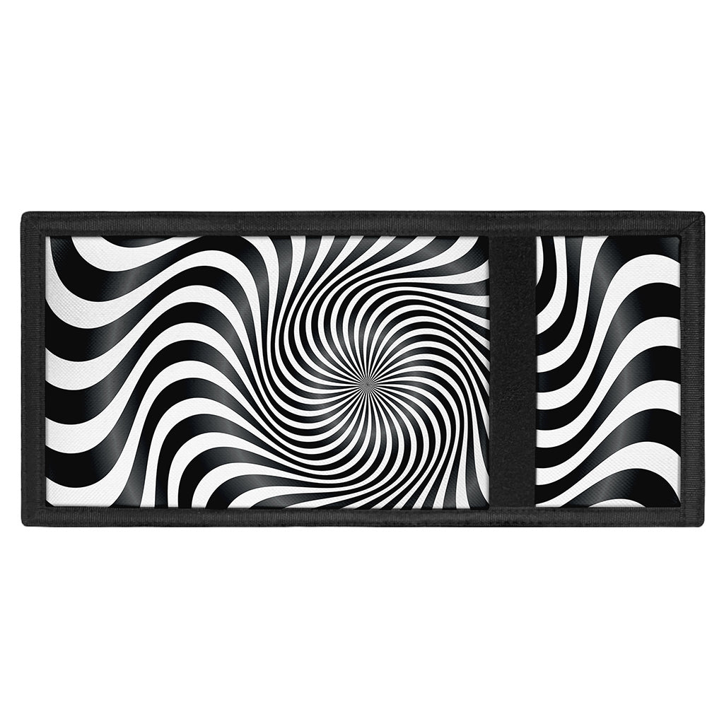 Black And White Illusory Motion Print Trifold Wallet