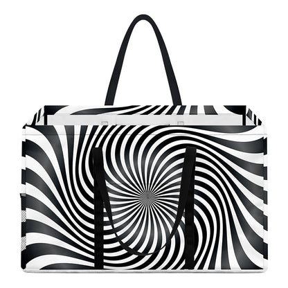 Black And White Illusory Motion Print Utility Tote Bag