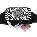 Black And White Illusory Motion Print Waist Bag