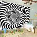 Black And White Illusory Motion Print Wall Sticker