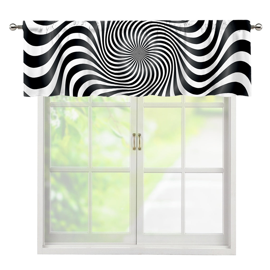 Black And White Illusory Motion Print Window Valance