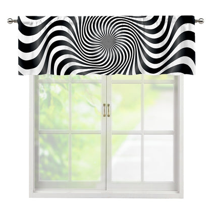 Black And White Illusory Motion Print Window Valance