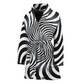 Black And White Illusory Motion Print Women's Bathrobe