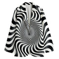 Black And White Illusory Motion Print Women's Blazer