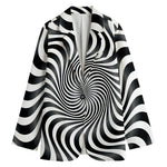 Black And White Illusory Motion Print Women's Blazer