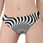 Black And White Illusory Motion Print Women's Panties