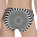 Black And White Illusory Motion Print Women's Panties