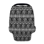 Black And White Indian Elephant Print Baby Seat Cover