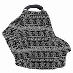 Black And White Indian Elephant Print Baby Seat Cover