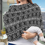 Black And White Indian Elephant Print Baby Seat Cover