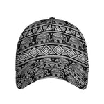 Black And White Indian Elephant Print Baseball Cap