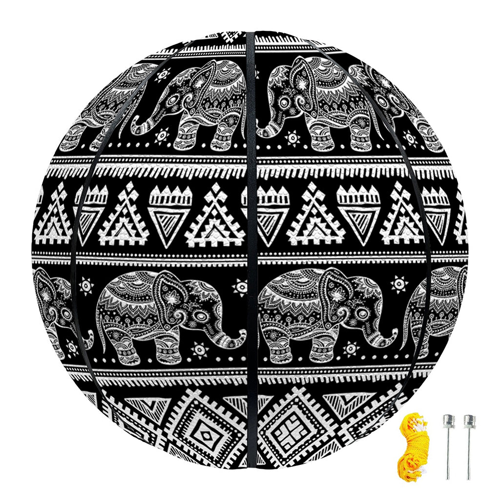 Black And White Indian Elephant Print Basketball