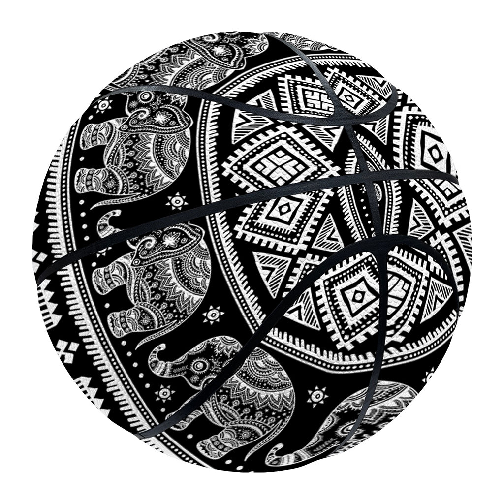 Black And White Indian Elephant Print Basketball