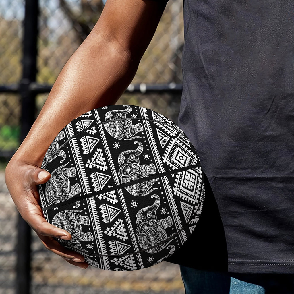 Black And White Indian Elephant Print Basketball