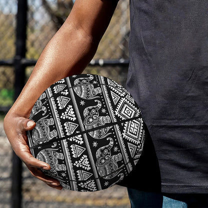 Black And White Indian Elephant Print Basketball
