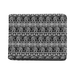 Black And White Indian Elephant Print Bifold Wallet