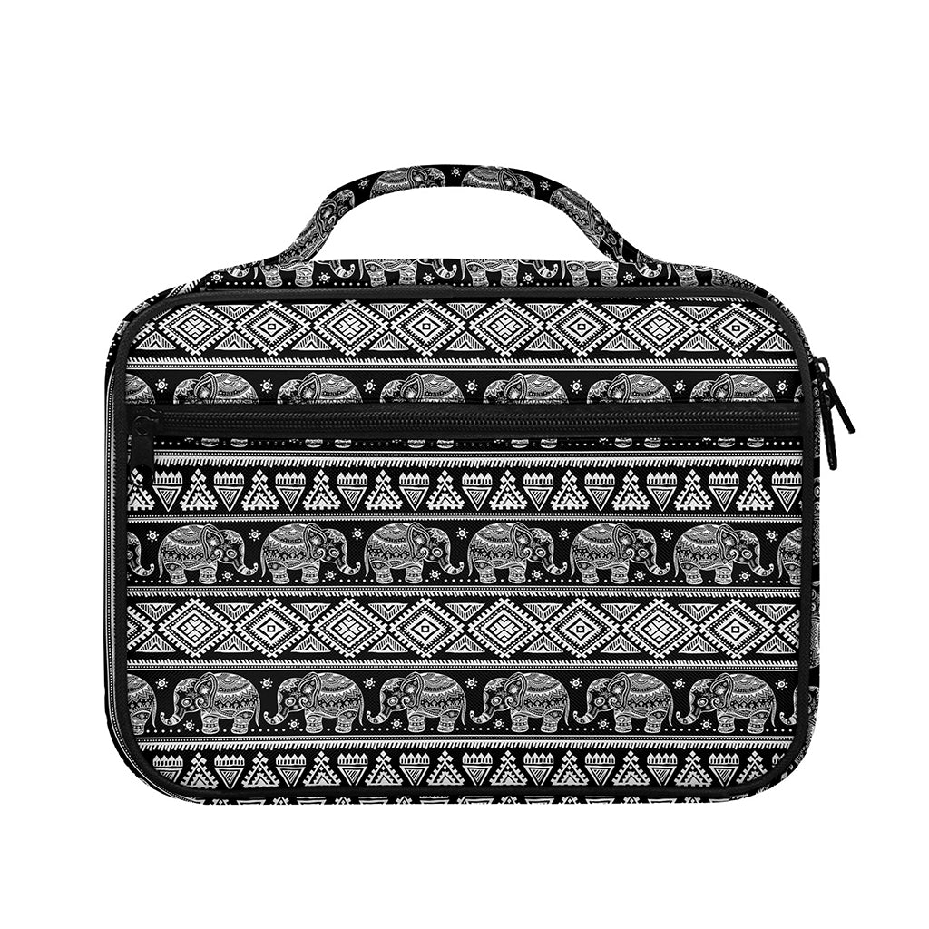 Black And White Indian Elephant Print Briefcase Bible Bag