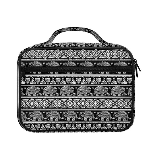 Black And White Indian Elephant Print Briefcase Bible Bag