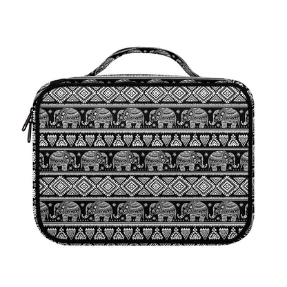 Black And White Indian Elephant Print Briefcase Bible Bag