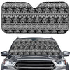 Black And White Indian Elephant Print Car Windshield Sun Shade