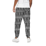 Black And White Indian Elephant Print Cotton Pants