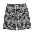 Black And White Indian Elephant Print Cotton Shorts