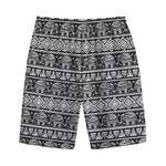 Black And White Indian Elephant Print Cotton Shorts