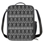 Black And White Indian Elephant Print Crossbody Lunch Bag