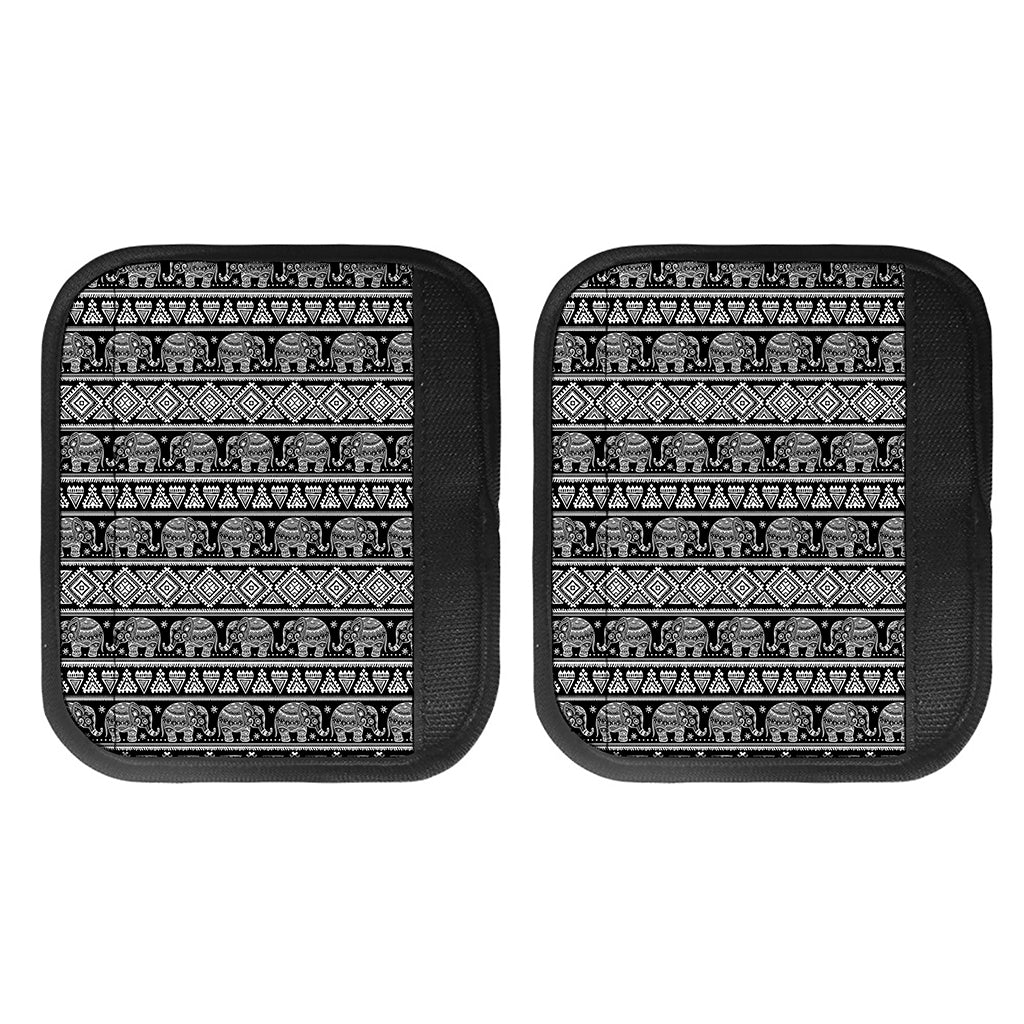 Black And White Indian Elephant Print Handle Covers