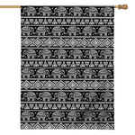 Black And White Indian Elephant Print House Flag
