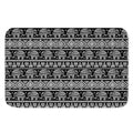 Black And White Indian Elephant Print Indoor Door Mat