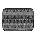 Black And White Indian Elephant Print Laptop Sleeve