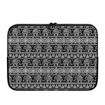 Black And White Indian Elephant Print Laptop Sleeve