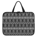 Black And White Indian Elephant Print Laptop Sleeve With Handle