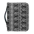Black And White Indian Elephant Print Leather Bible Cover